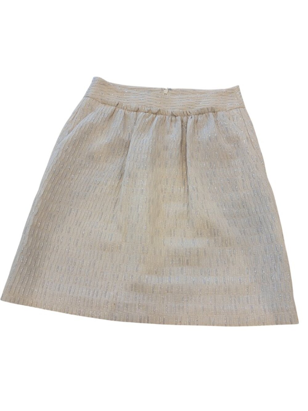 Talbots Petite Metallic Jacquard Skirt Cream/Gold - Picture 1 of 12